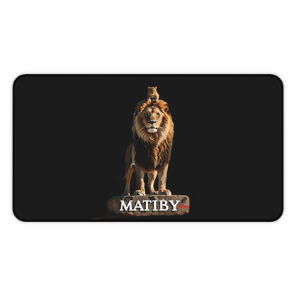 Matiby Lion Desk Mat, Black