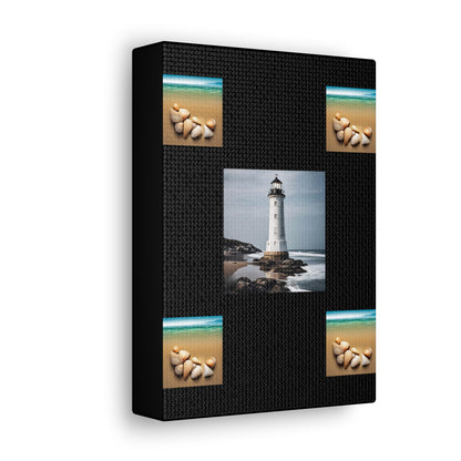 Lighthouse Black Canvas Gallery Wraps