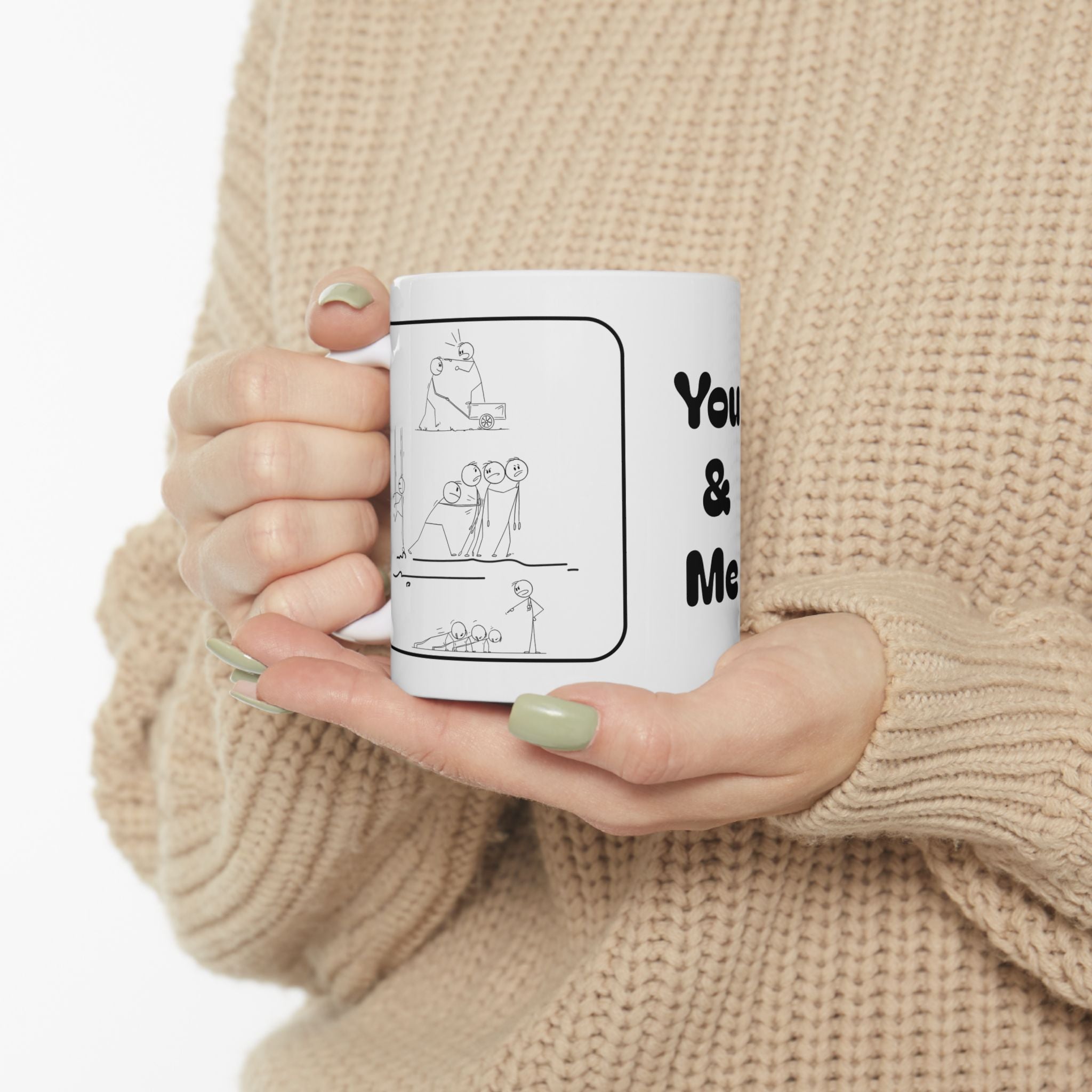 You & Me White Ceramic Mug — Romantic Couples Tea Cup? (11oz, 15oz)