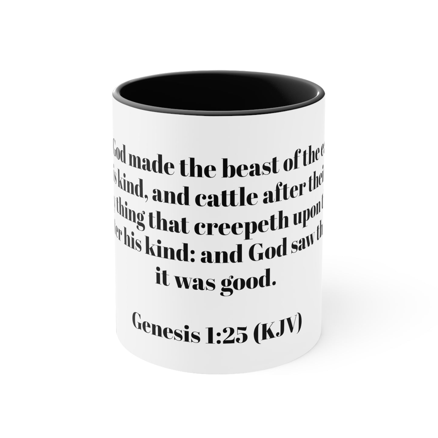 Bible Speaks Gen 1:25 Accent Mug, 11oz