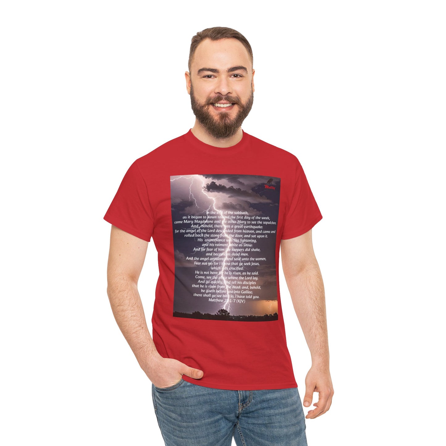 Lightning Style He is Risen Unisex Heavy Cotton Tee