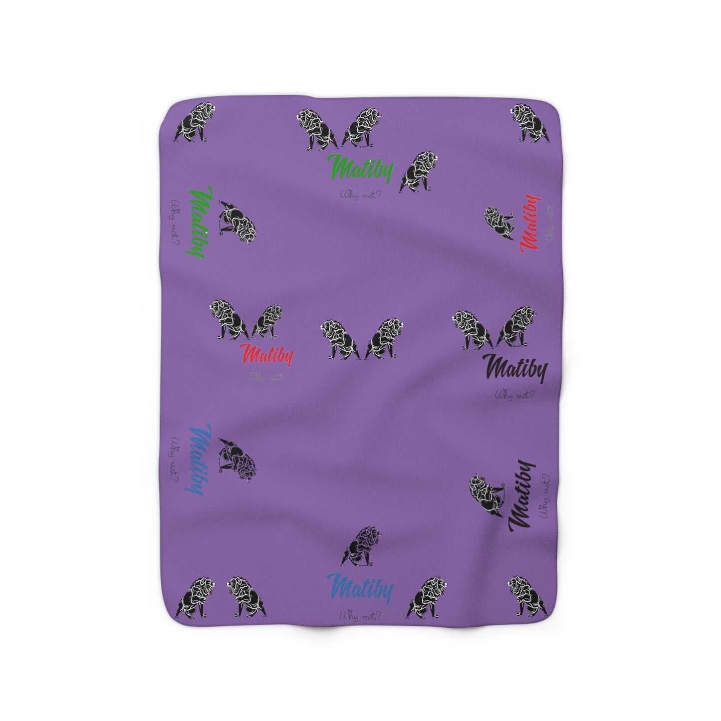 Matiby Lion Purple Sherpa Fleece Blanket