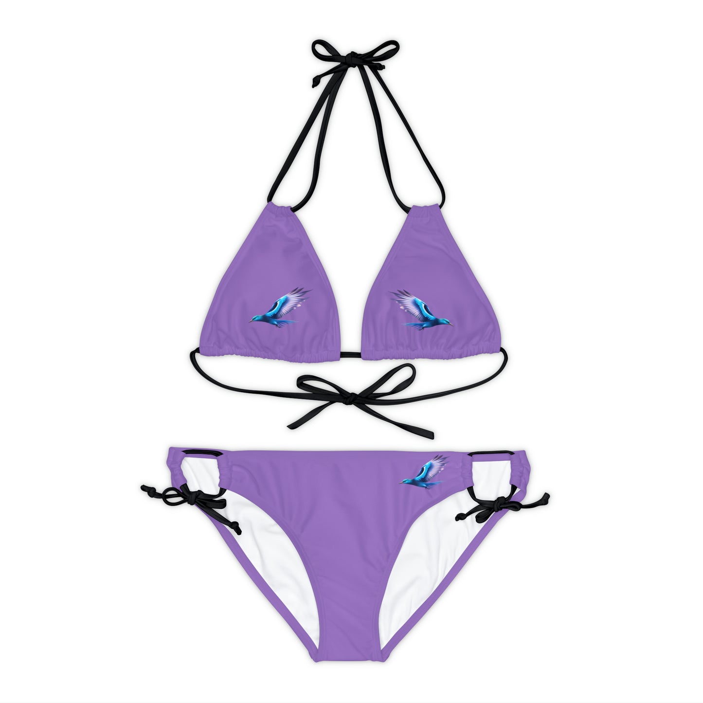 Light Purple Strappy Bikini Set (AOP)