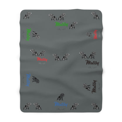 Matiby Lion Dark Grey Sherpa Fleece Blanket