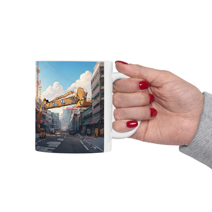 Artzy Construction Ceramic Mug, 11oz