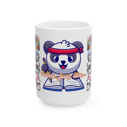 Journeys Unisex Loveable Cuties Ceramic Mugs, Gifts for Pet Lovers, Mugs for Animal Lovers, Cute Seasonal Panda Mugs, Mug for All Occasions, Panda Life Mug, Panda Lovers Mug