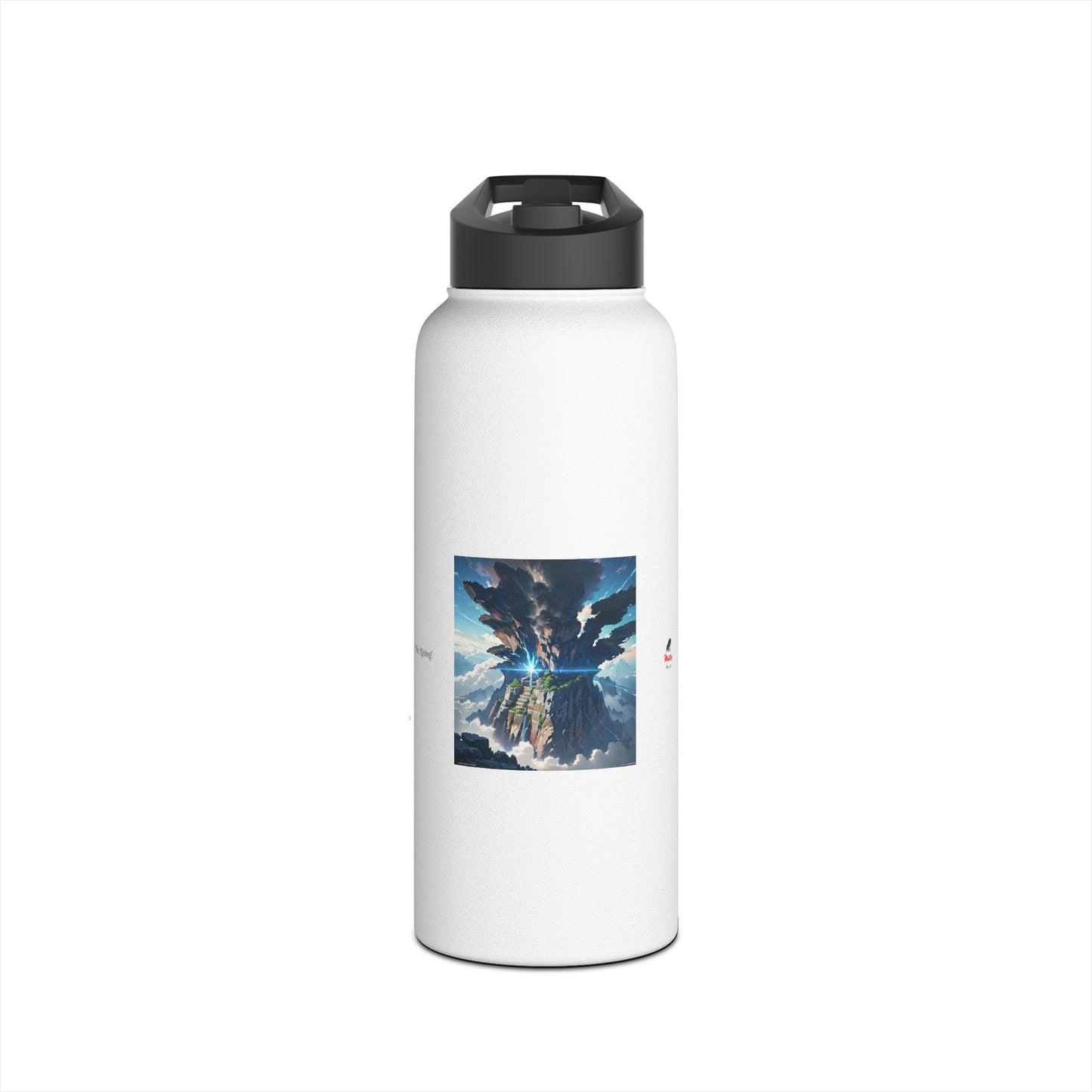 The Rising Stainless Steel Water Bottle, Standard Lid, White