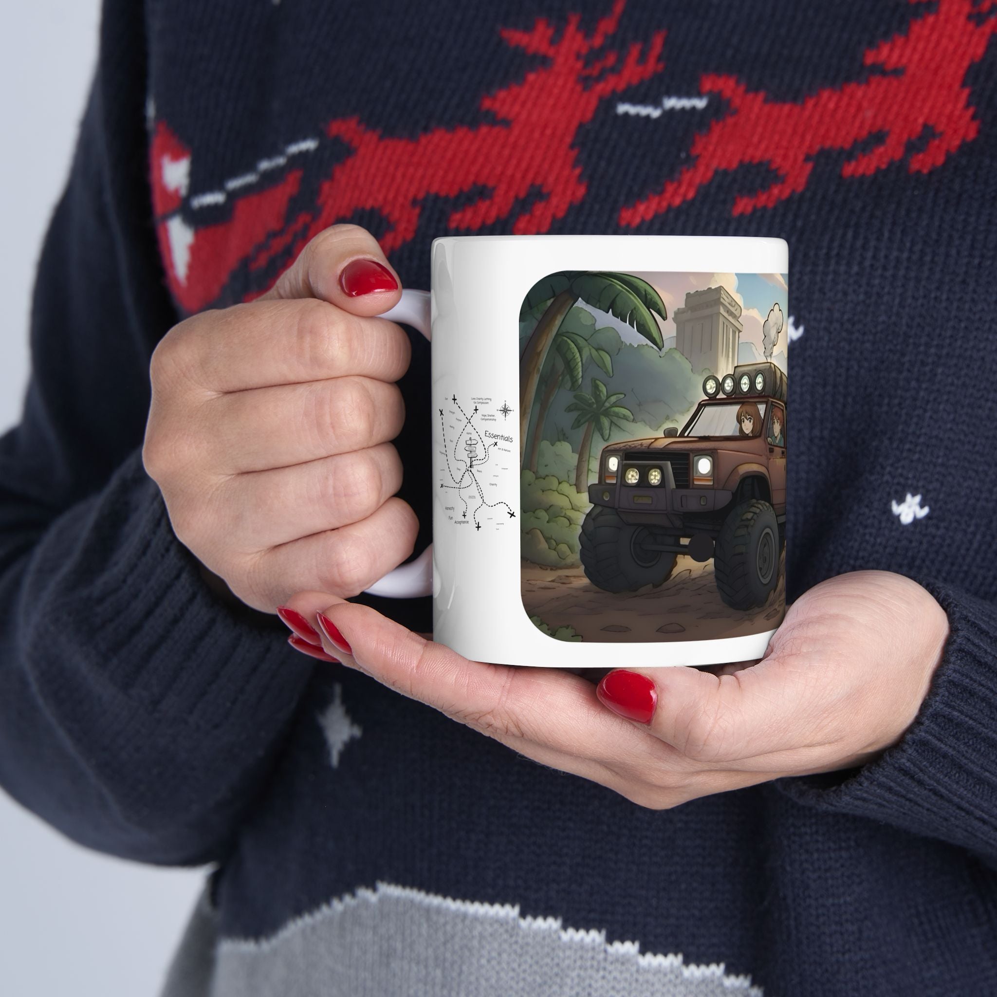 Adventure 4x4 Trucks #56, Off-Road Cross Country Haulers White Ceramic Mug — Find Your Path To The Essentials Cup (11oz & 15oz)