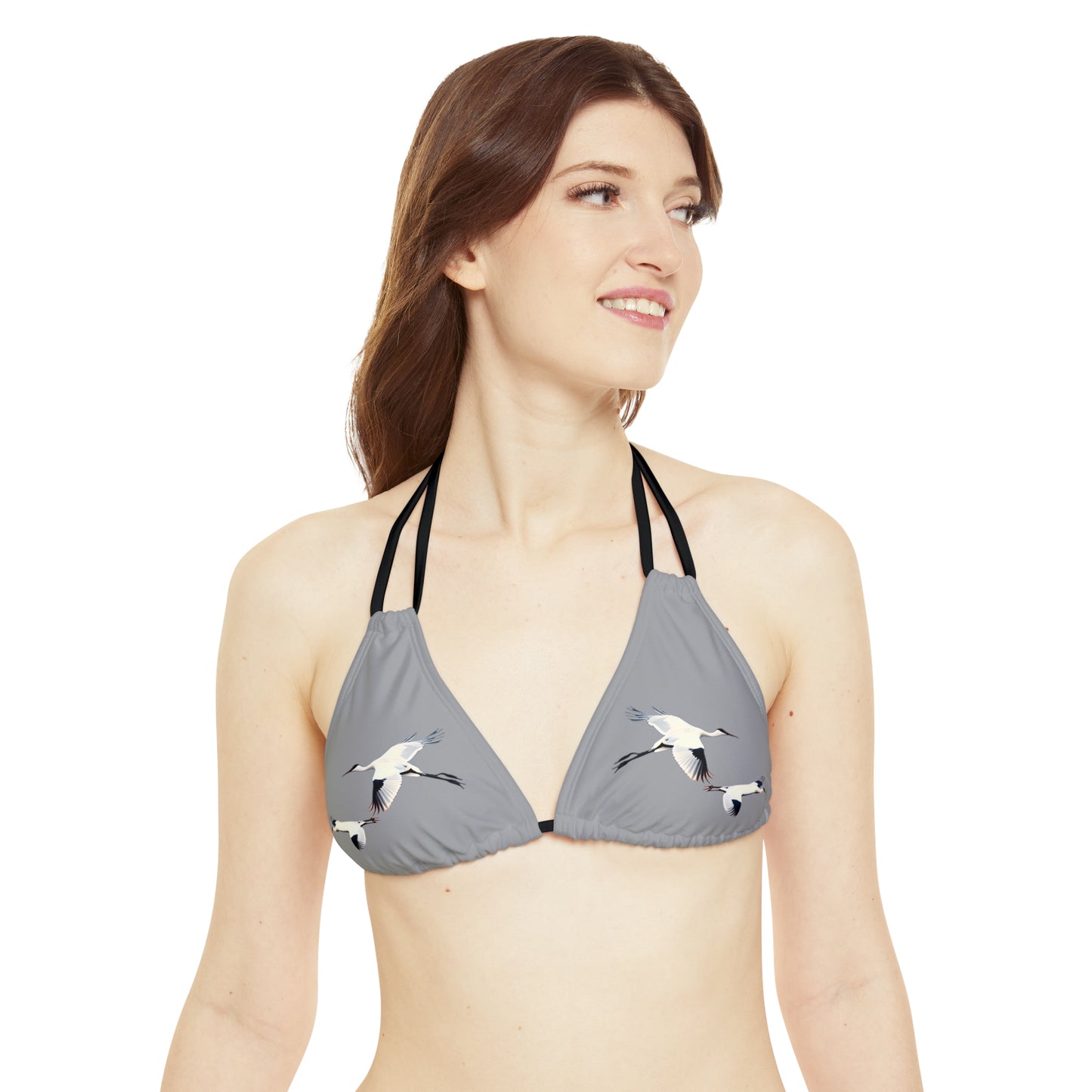 Grey Strappy Bikini Set (AOP)