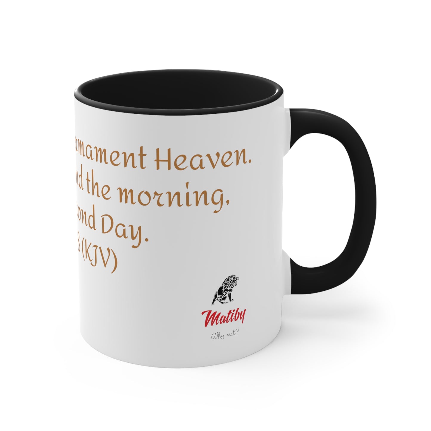 Bible Speaks Gen 1:8 Accent Mug, 11oz