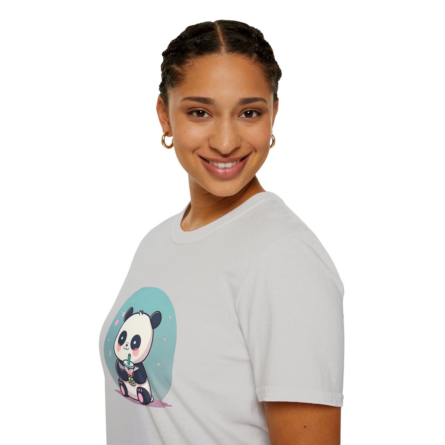 Panda With Boba Unisex Softstyle T-Shirt