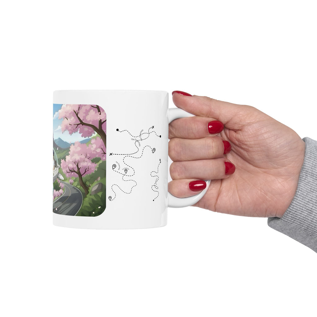 Cherry Blossoms Vista  White Ceramic Mug – Life’s Little Wonders Cup (11oz/15oz)
