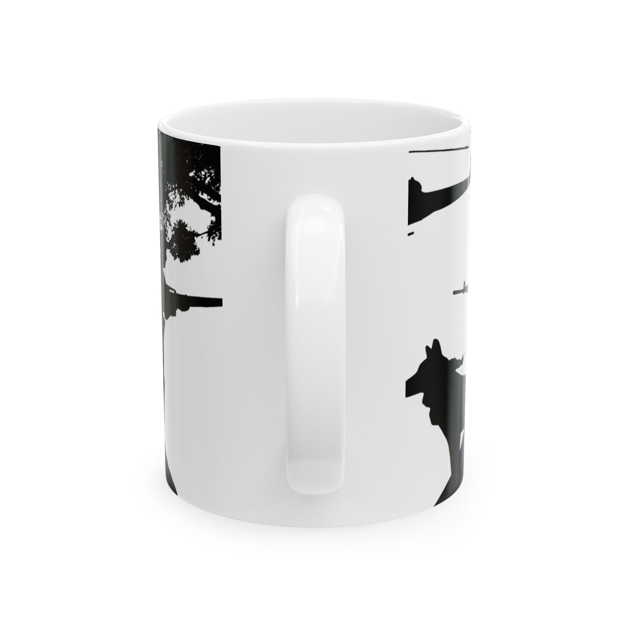 Patriotic Camaraderie Military Silhouette White Ceramic Mug – Teamwork Duty Quiet Strength Cup (11oz, 15oz)