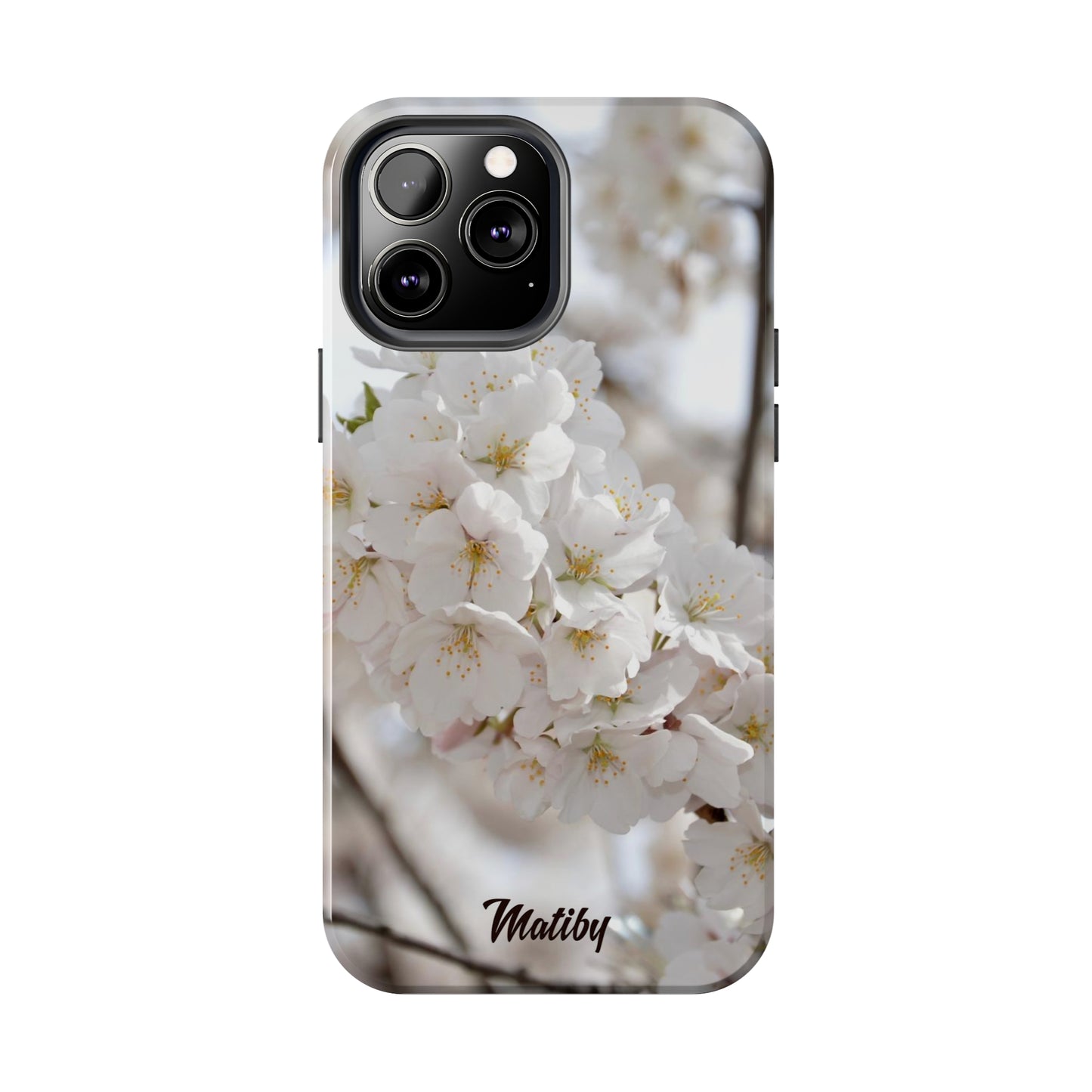 White Flower Tough Phone Cases