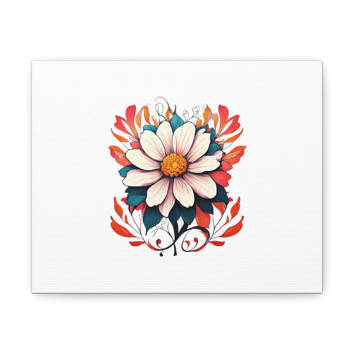 Floral White Canvas Gallery Wraps