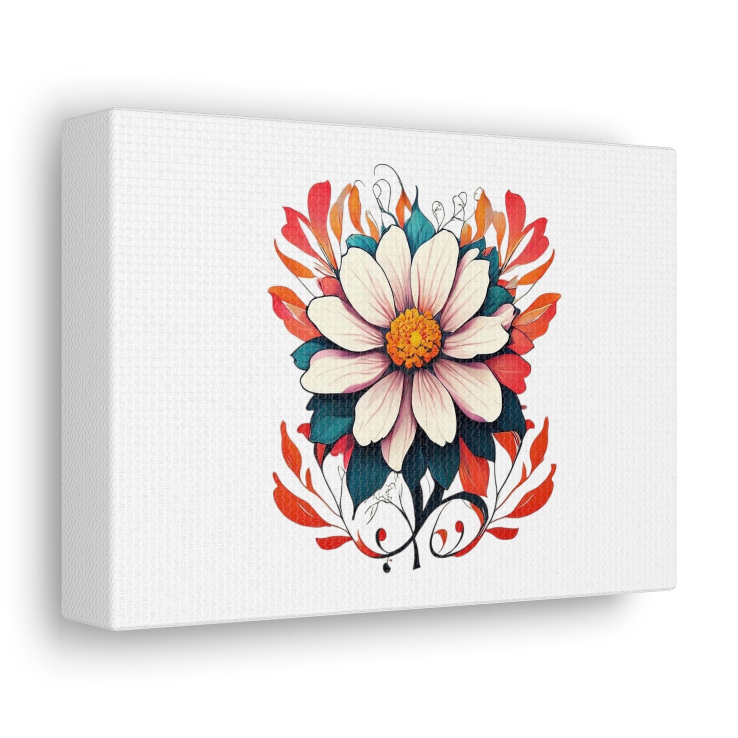 Floral White Canvas Gallery Wraps