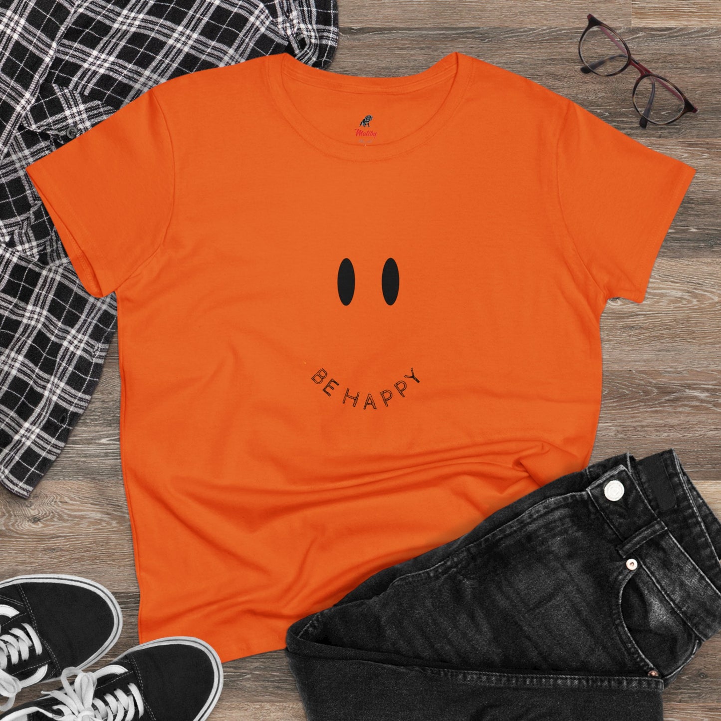 Women's Be Happy Midweight Cotton Tee