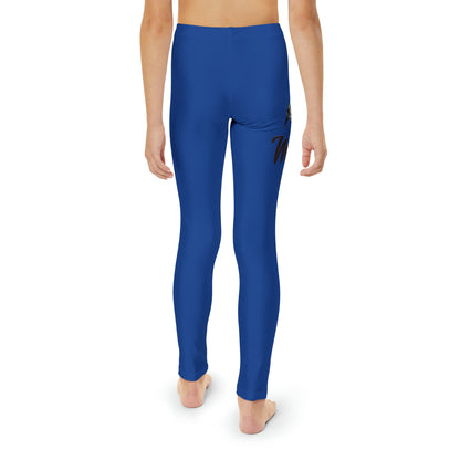 Youth Dark Blue Full-Length Leggings (AOP)