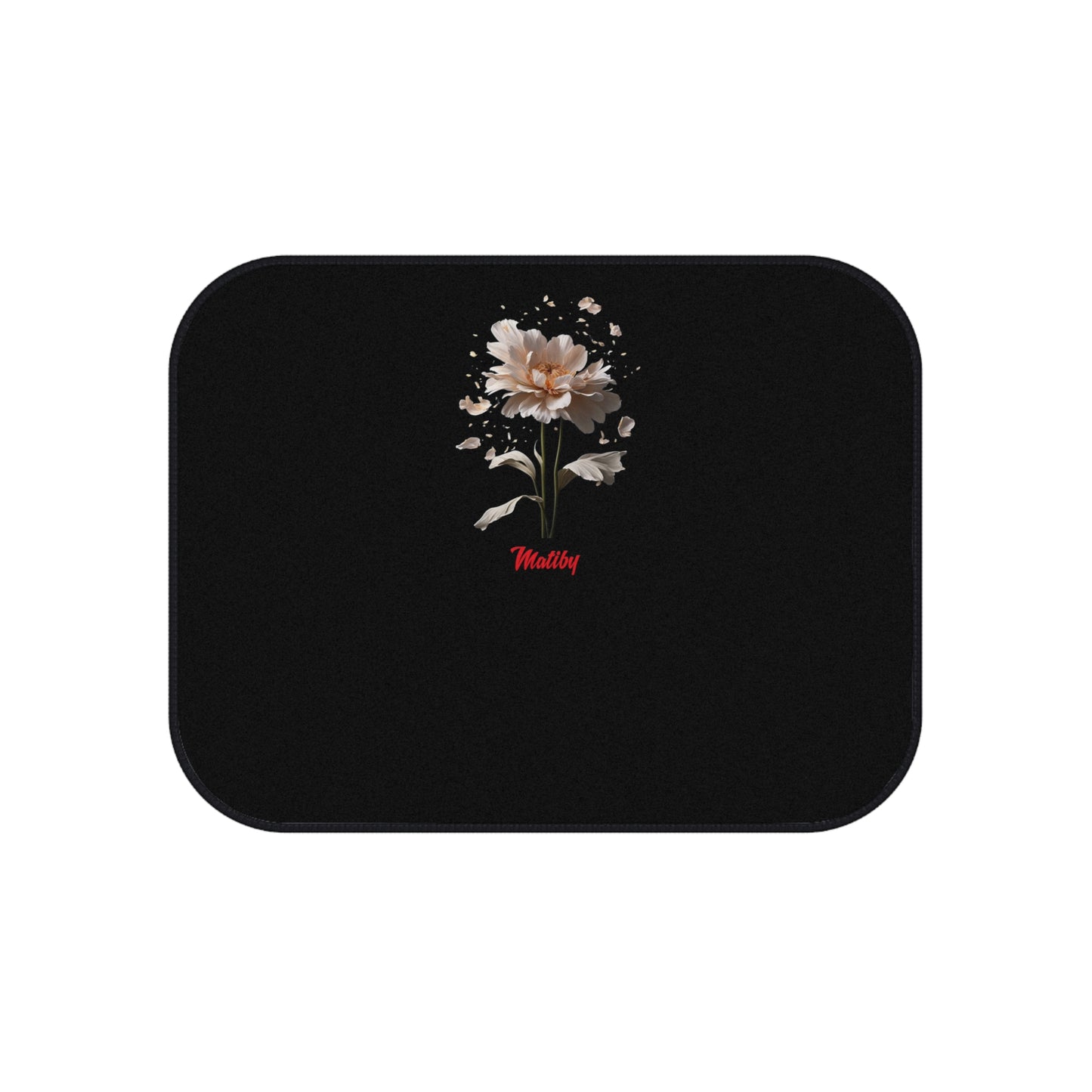 Matiby Amy's Special Black Flower Bloom Car Mats (Set of 4)