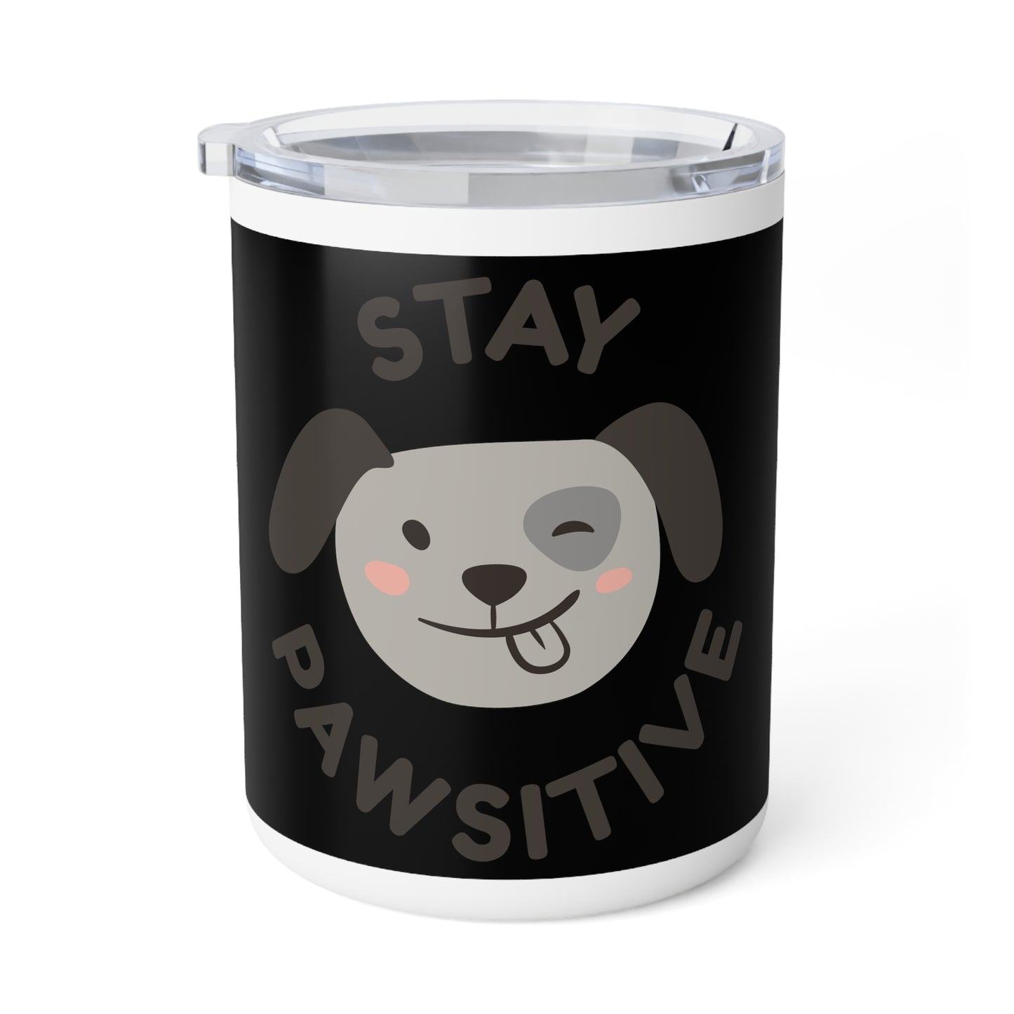 Stay Pawsitive Insulated Mug, 10oz Black