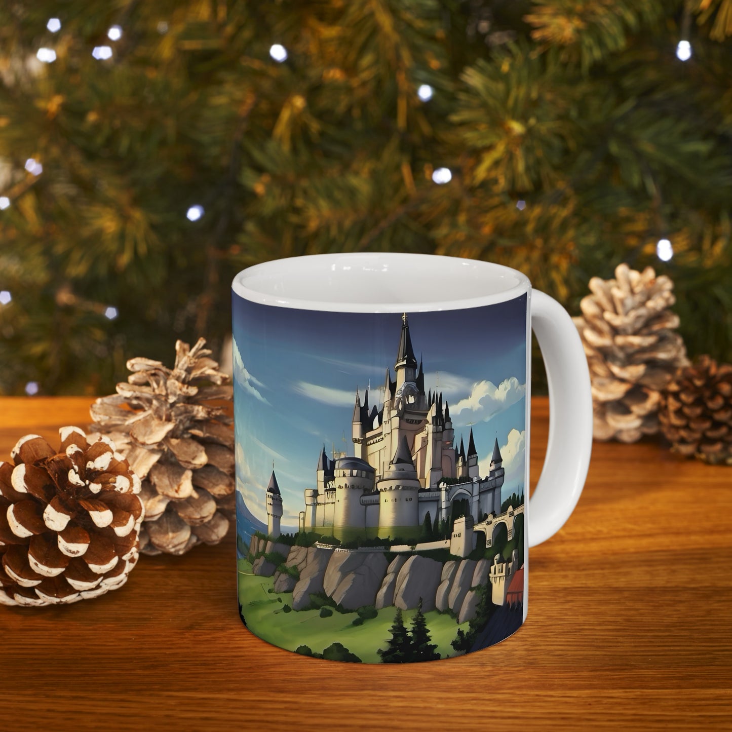 Artzy Castle Ceramic Mug, 11oz