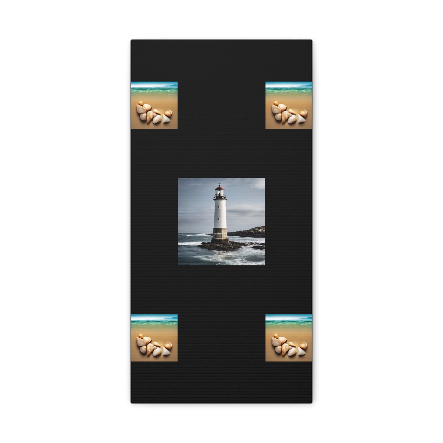 Lighthouse Black Canvas Gallery Wraps