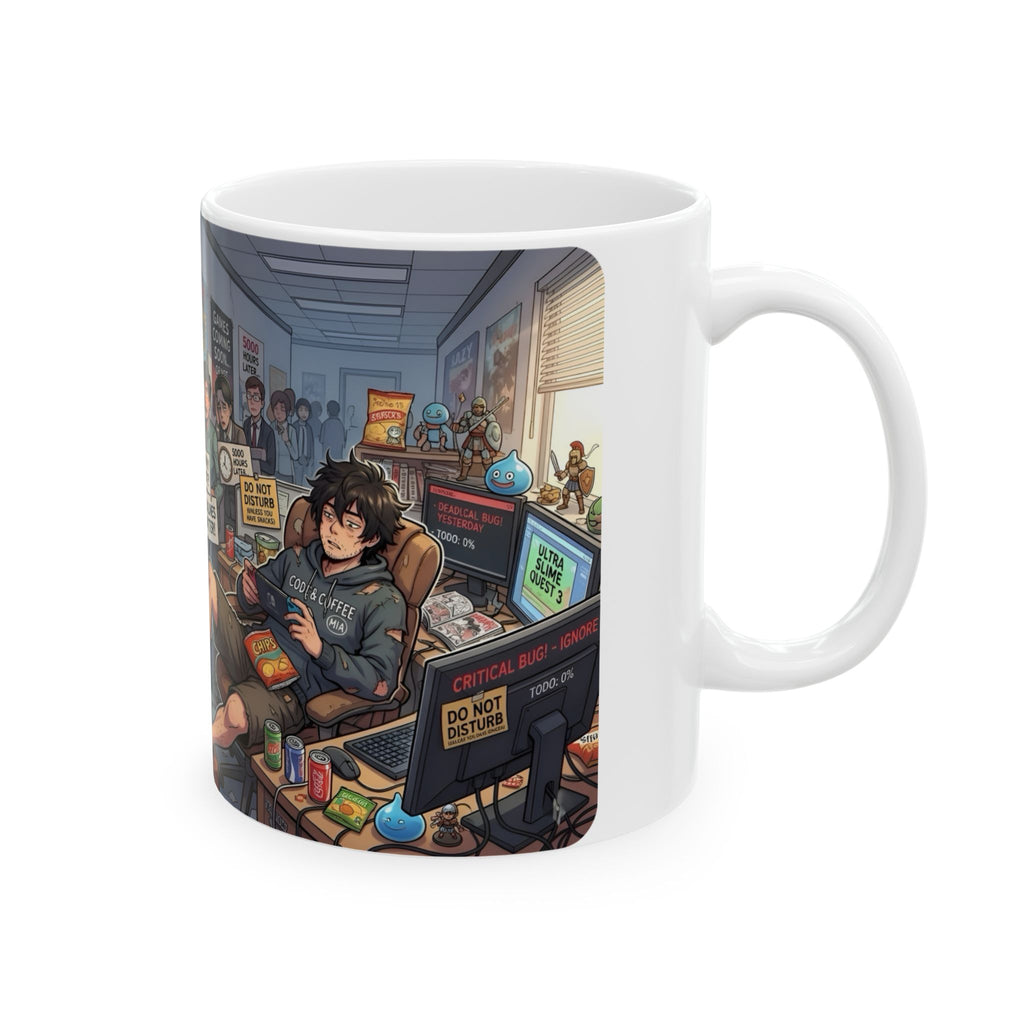 Game Dev Life White Ceramic Mug - Cozy Indie Gamer Retro ArcadeTea Cup (11oz, 15oz)