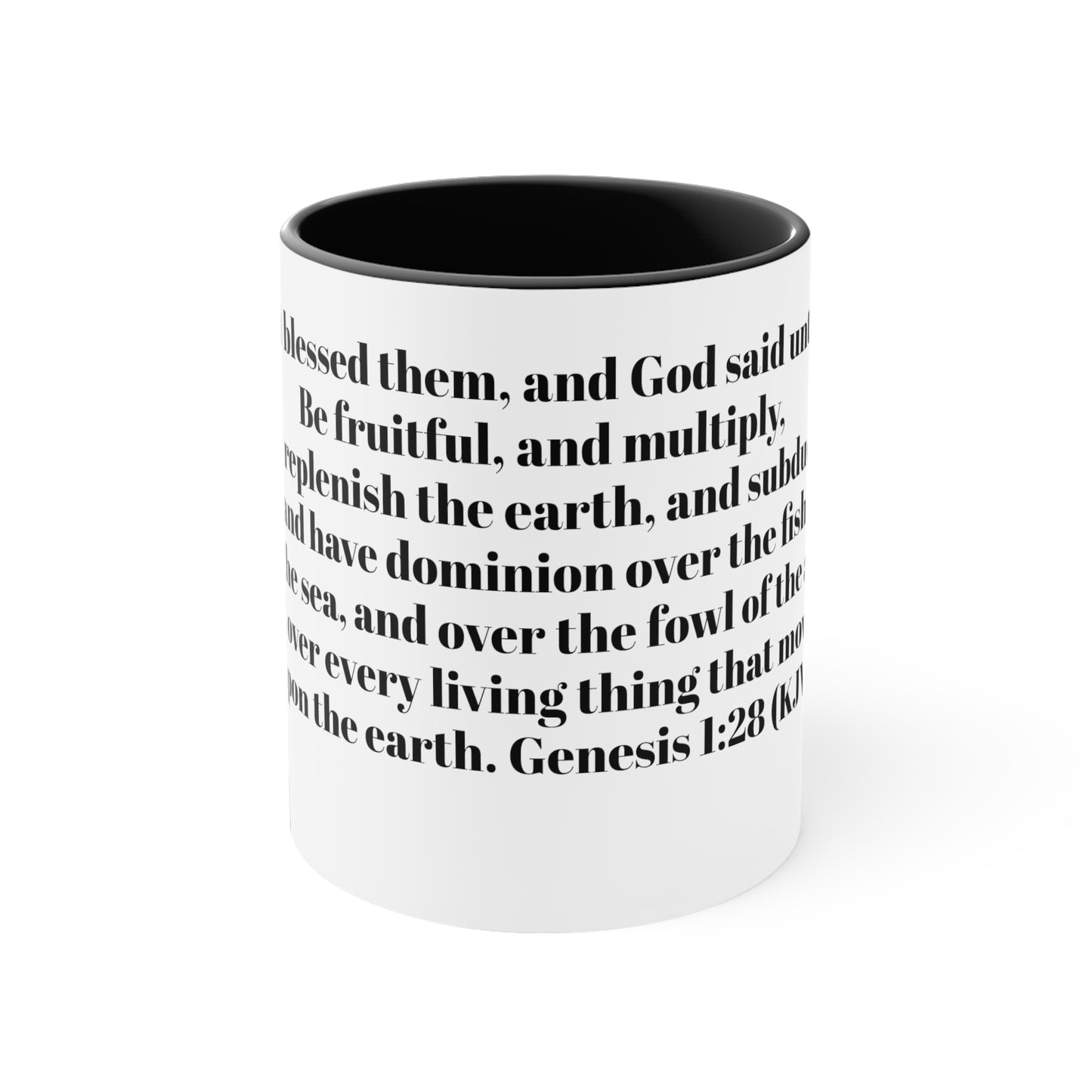 Bible Speaks Gen 1:28 Accent Mug, 11oz