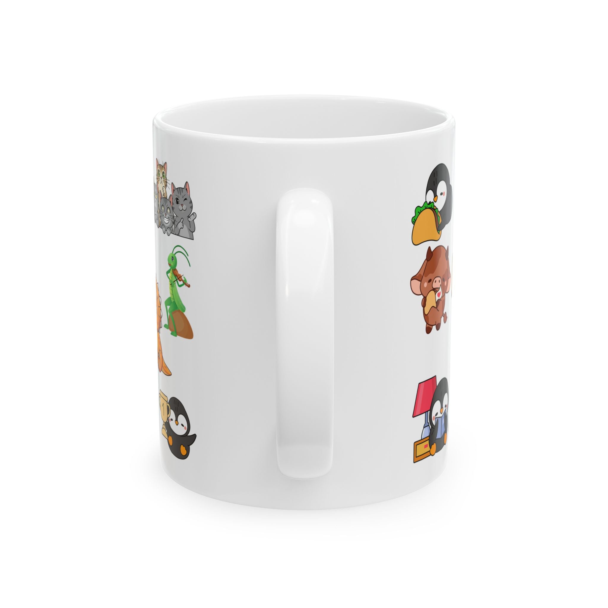 Playful & Cute Pets Decor #5 White Ceramic Mug — Adorable Animals To Brighten Your Day Cup (11oz & 15oz)
