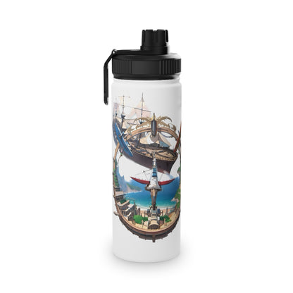 Nautical Helm Stainless Steel Water Bottle, Sports Lid