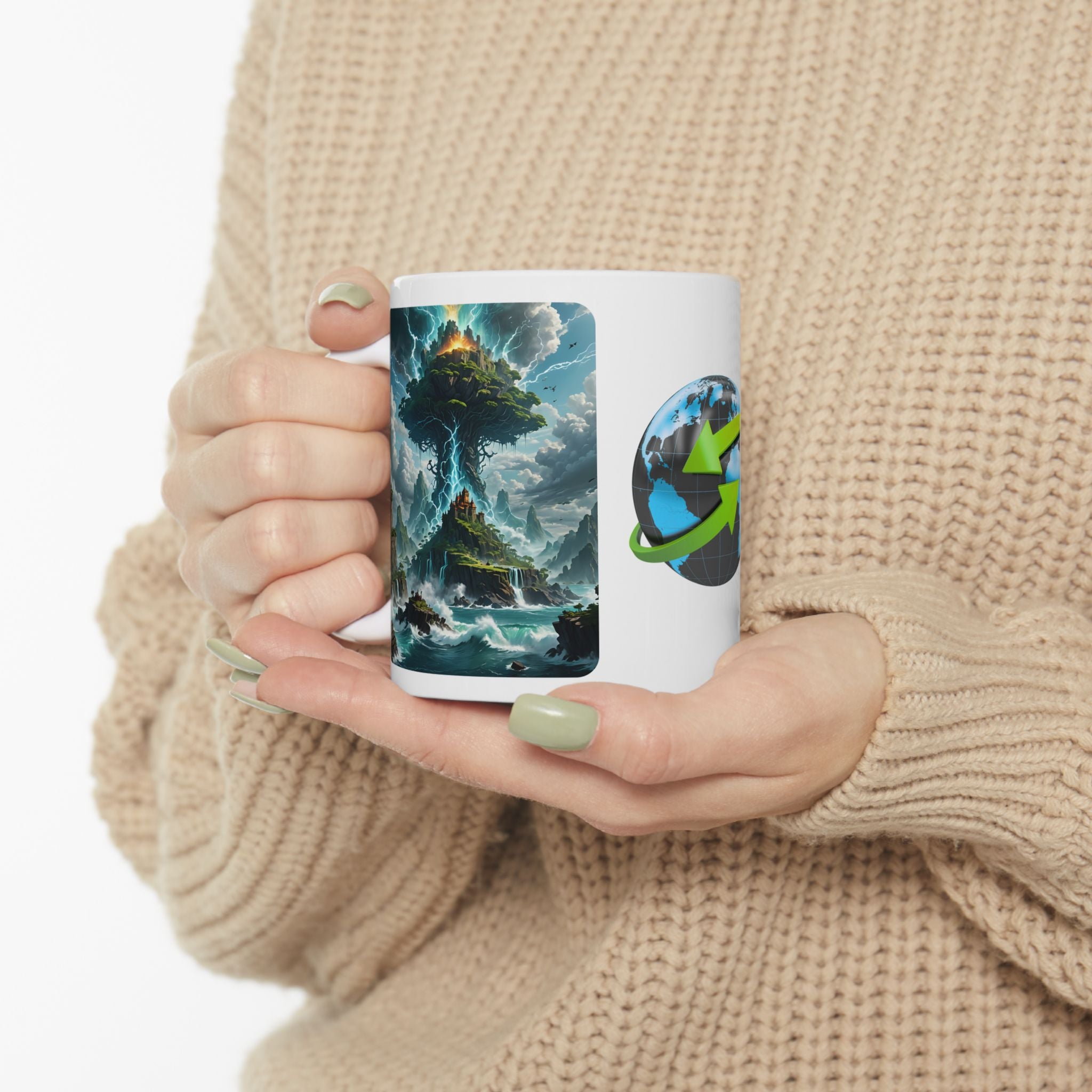 Contrast & Perspective #2 White Ceramic Mug — Time & Chance Daily Cup (11oz, 15oz)