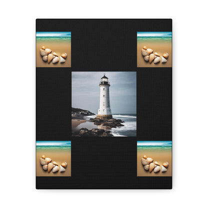 Lighthouse Black Canvas Gallery Wraps