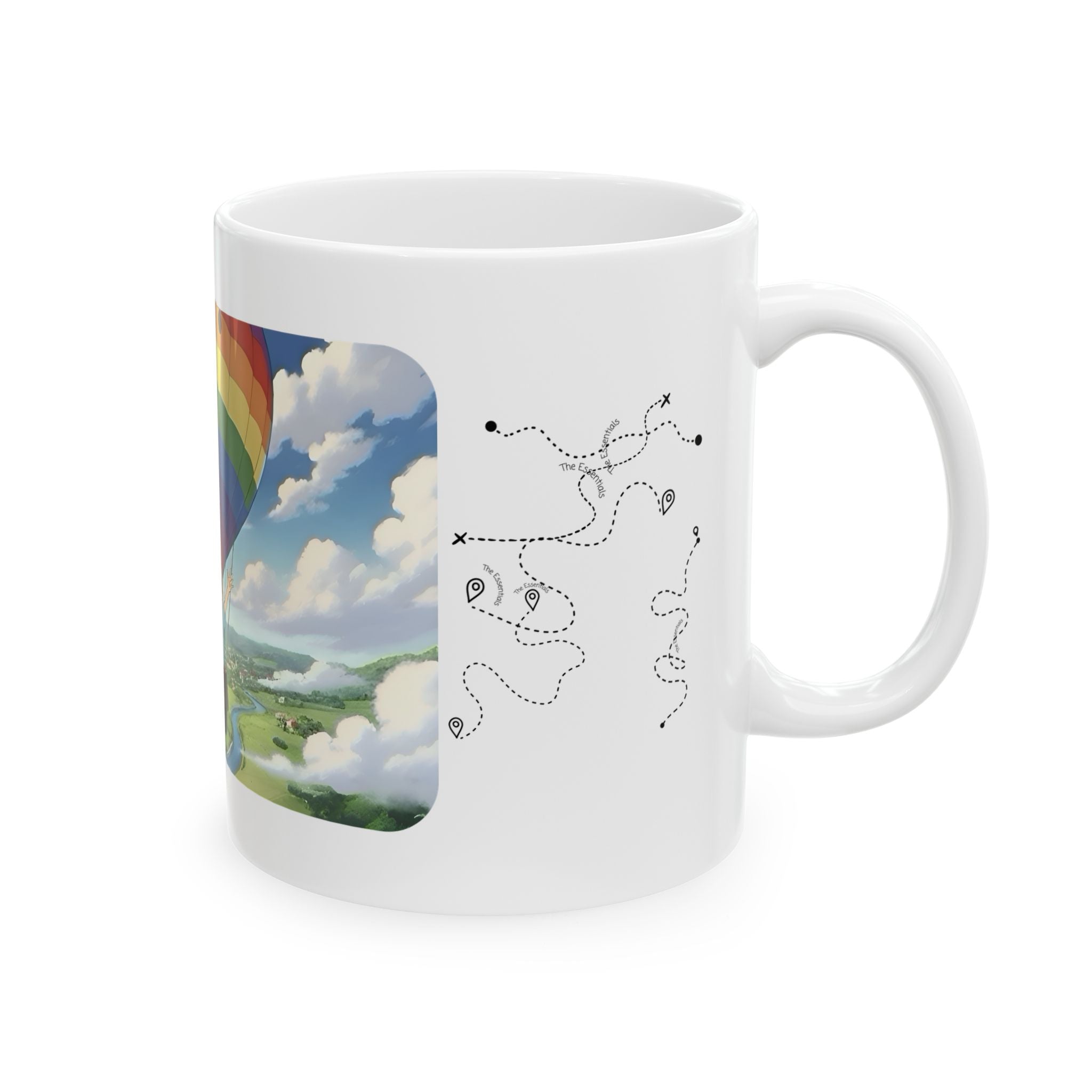 Hot Air Balloon Adventure #1 White Ceramic Mug — True Wealth, Adventure, & Creativity Cup (11oz/15oz)