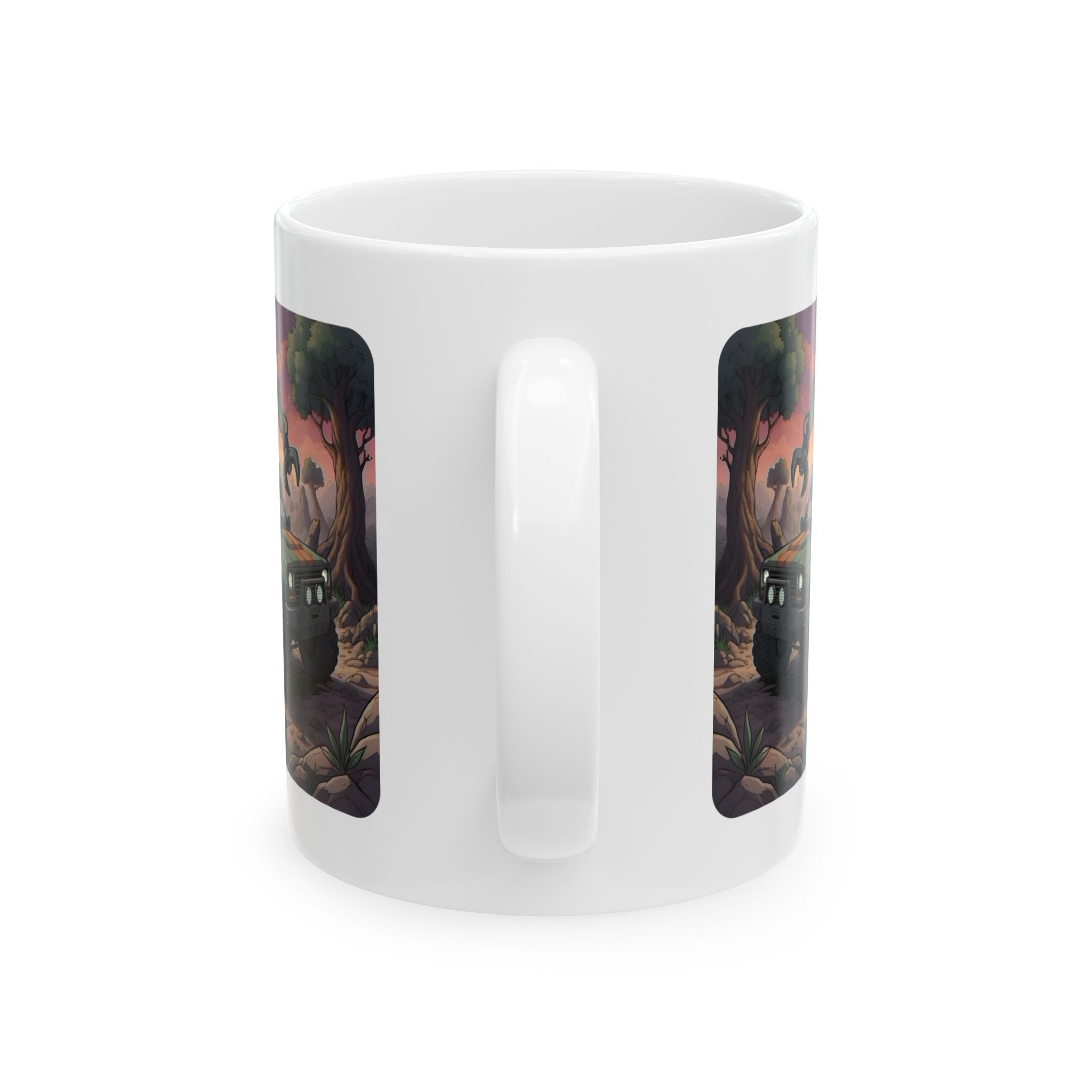 Adventure 4x4 Trucks #15, Tree Trimmers, Arborists, & Pruners On The Go White Ceramic Mug — Find Your Path To The Essentials Cup (11oz & 15oz)