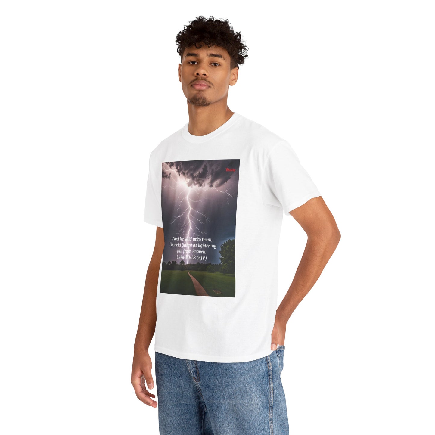 Lightning Style Satan's Fall Unisex Heavy Cotton Tee