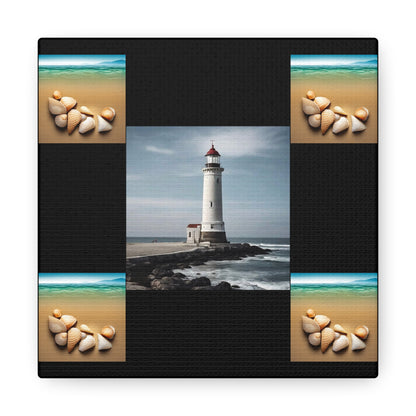 Lighthouse Black Canvas Gallery Wraps