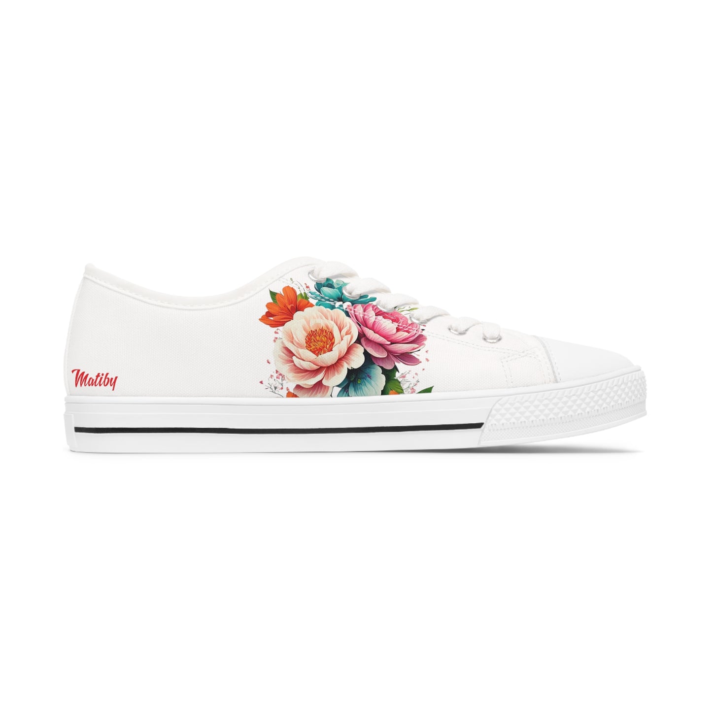 Matiby Flower Women's White Low Top Sneakers