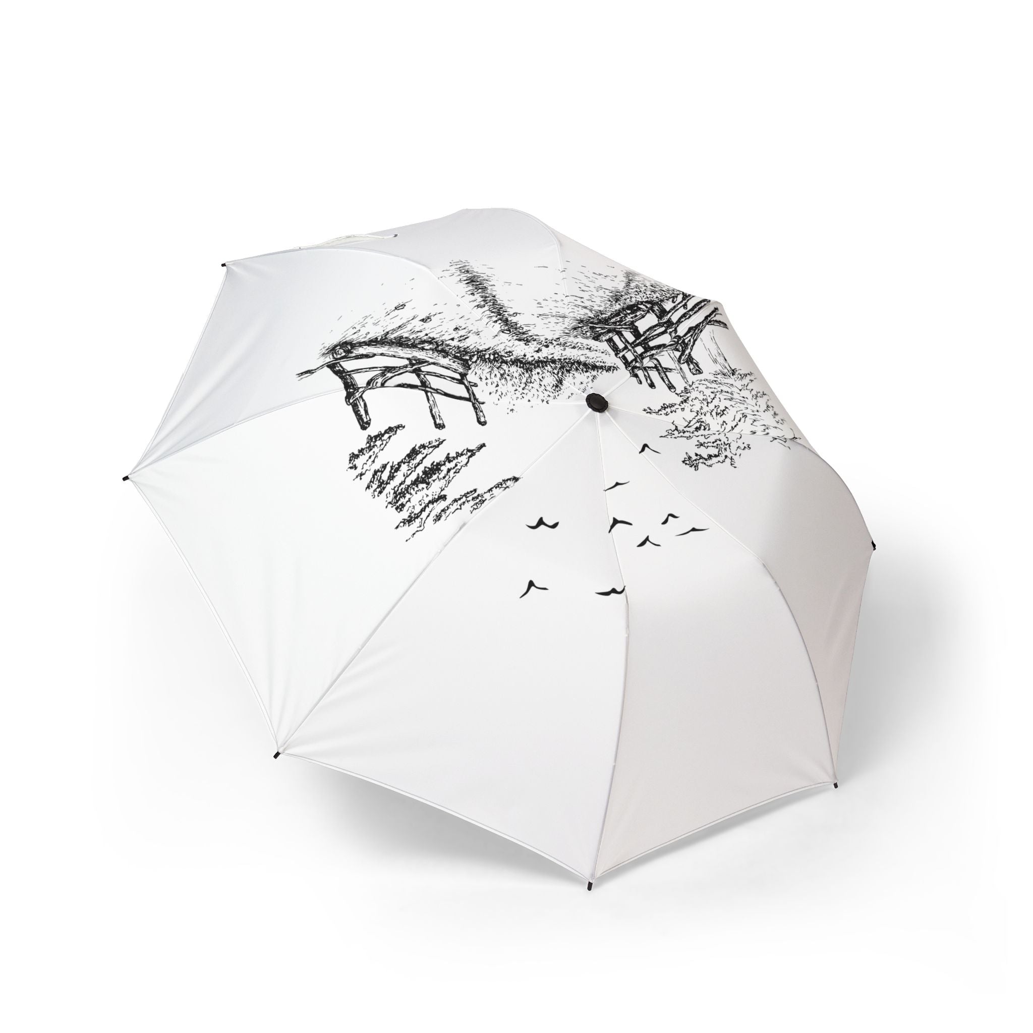 Tranquil Nature #3 Scenery Semi-Automatic Foldable Umbrella | Scenic Retreats, Landscape Art