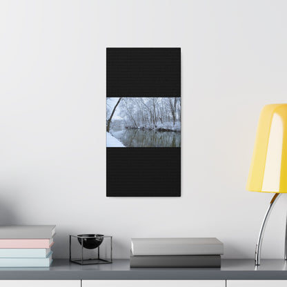 Winter River Black Canvas Gallery Wraps