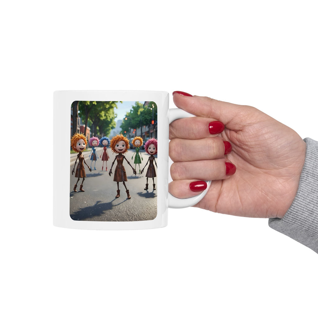 Autumn City Dolls White Ceramic Mug —Best Friend's Day Out Cup (11oz/15oz)