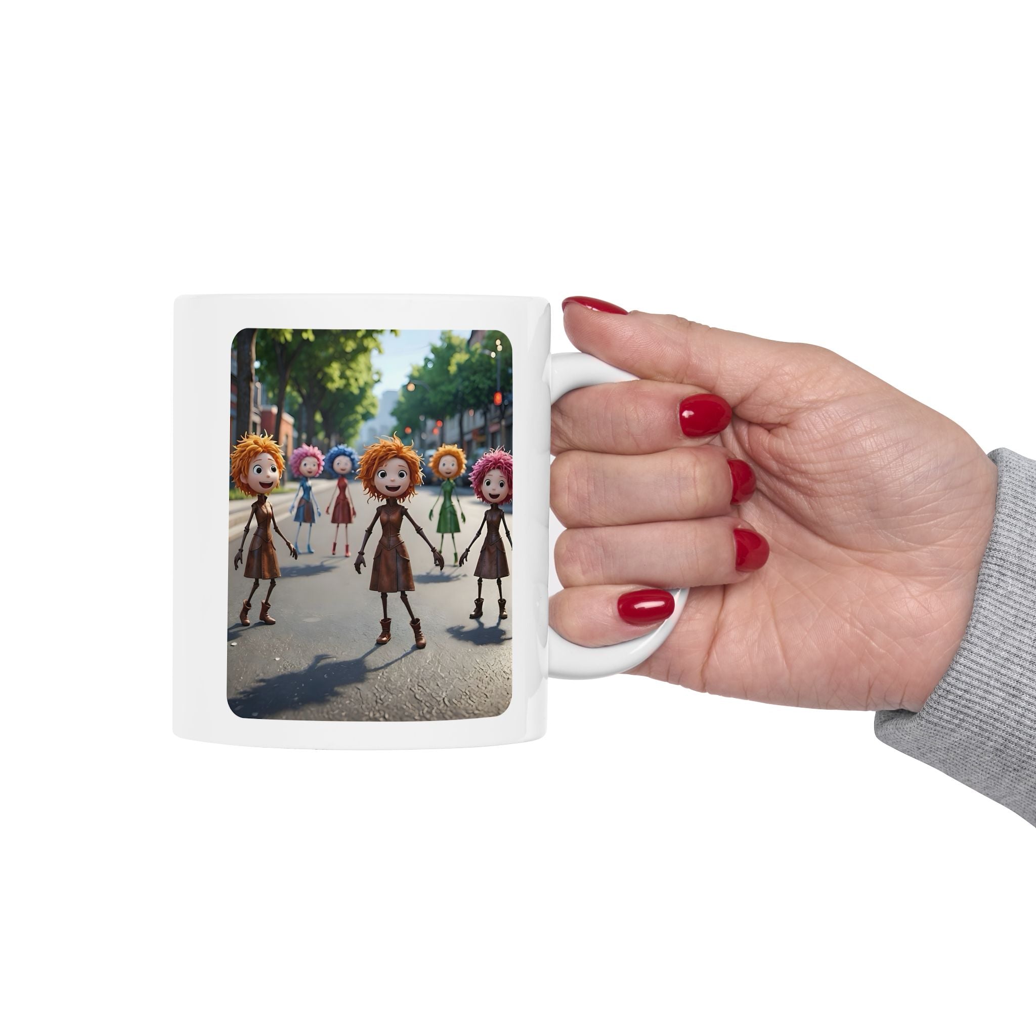 Autumn City Dolls White Ceramic Mug —Best Friend's Day Out Cup (11oz/15oz)