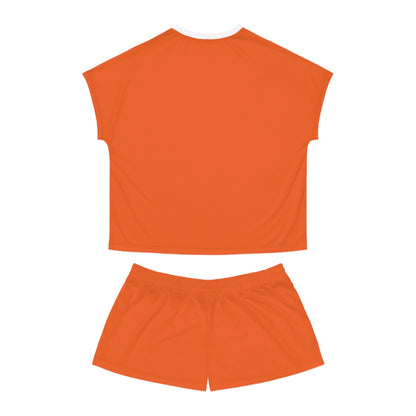 Matiby Women's Orange Short Pajama Set (AOP)