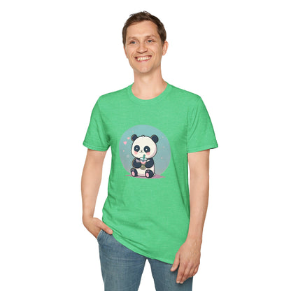 Panda With Boba Unisex Softstyle T-Shirt