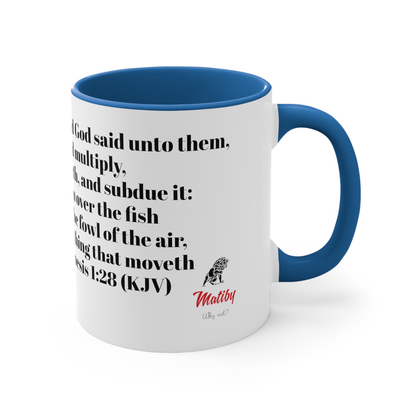 Bible Speaks Gen 1:28 Accent Mug, 11oz