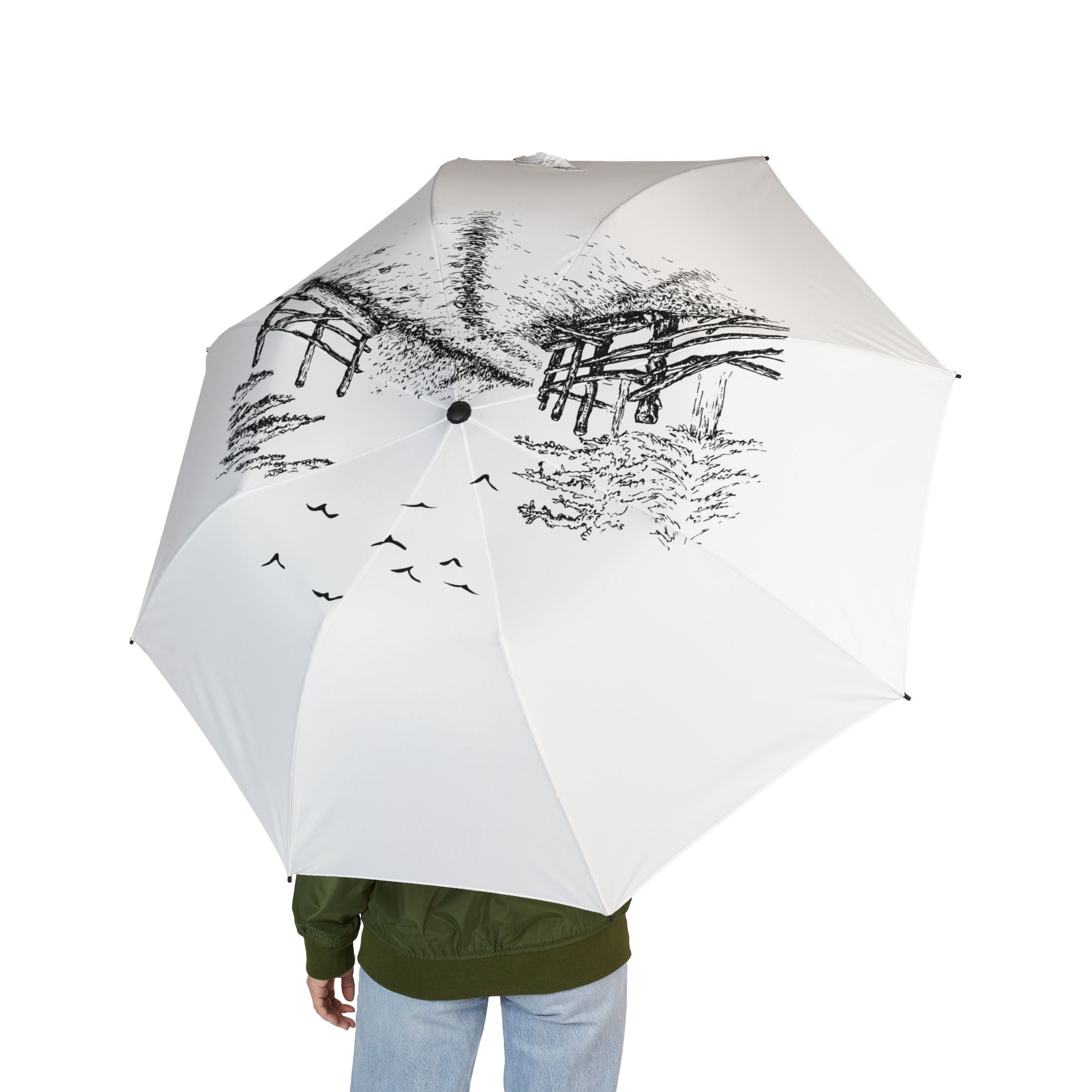 Tranquil Nature #3 Scenery Semi-Automatic Foldable Umbrella | Scenic Retreats, Landscape Art