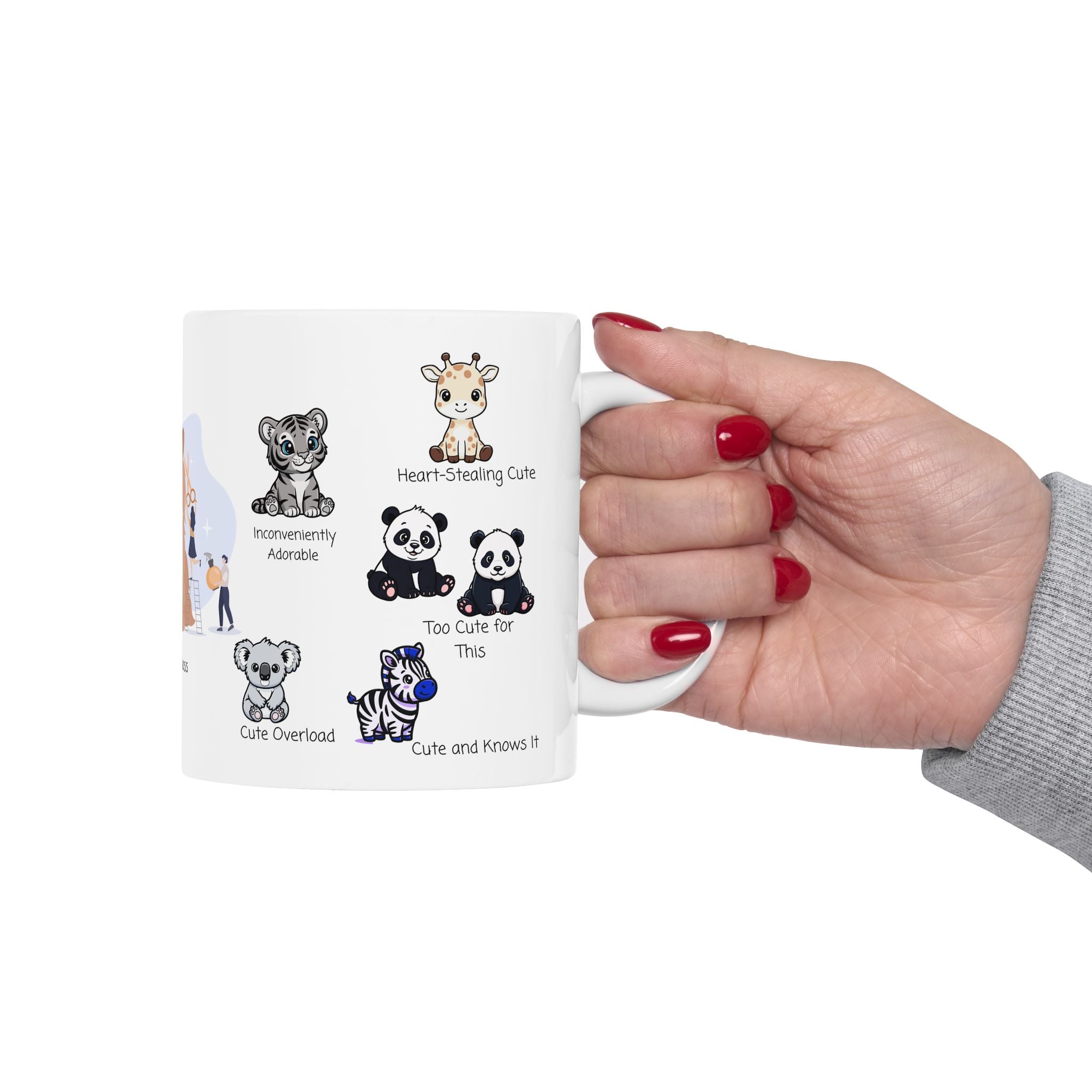 The Boutique Boss White Ceramic Mug — Adorable Cute Overload Cup (11oz/15oz)