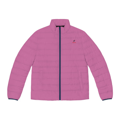 Men's Pink Puffer Jacket (AOP)