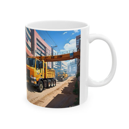 Artzy Construction Ceramic Mug, 11oz