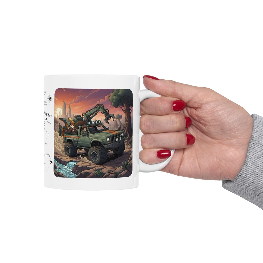 Adventure 4x4 Trucks #15, Tree Trimmers, Arborists, & Pruners On The Go White Ceramic Mug — Find Your Path To The Essentials Cup (11oz & 15oz)