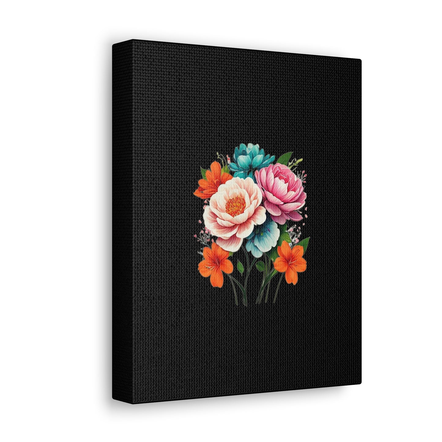 Floral Black Canvas Gallery Wraps